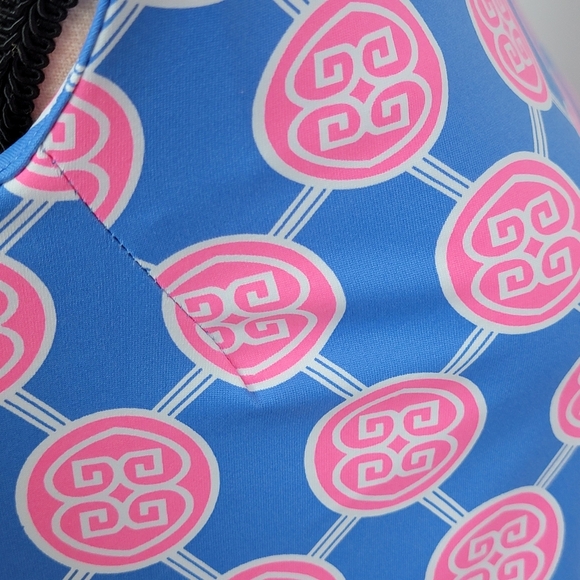 Lulu-B Blue And Pink Medallion Print Sleeveless Travel Shift Dress‎ Sz L NEW - Picture 7 of 12